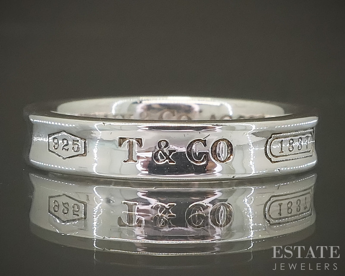 Sterling Silver Tiffany & Co. 1837 Collection 3.7mm Ladies Band Ring 4g p31441