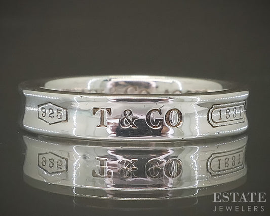 Sterling Silver Tiffany & Co. 1837 Collection 3.7mm Ladies Band Ring 4g p31441