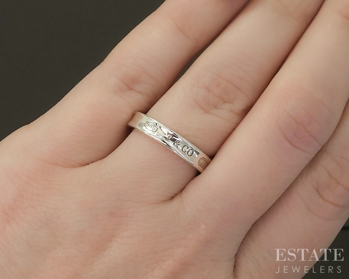 Sterling Silver Tiffany & Co. 1837 Collection 3.7mm Ladies Band Ring 4g p31441
