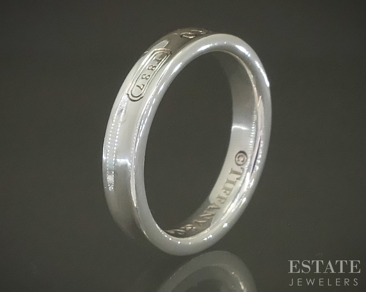 Sterling Silver Tiffany & Co. 1837 Collection 3.7mm Ladies Band Ring 4g p31441