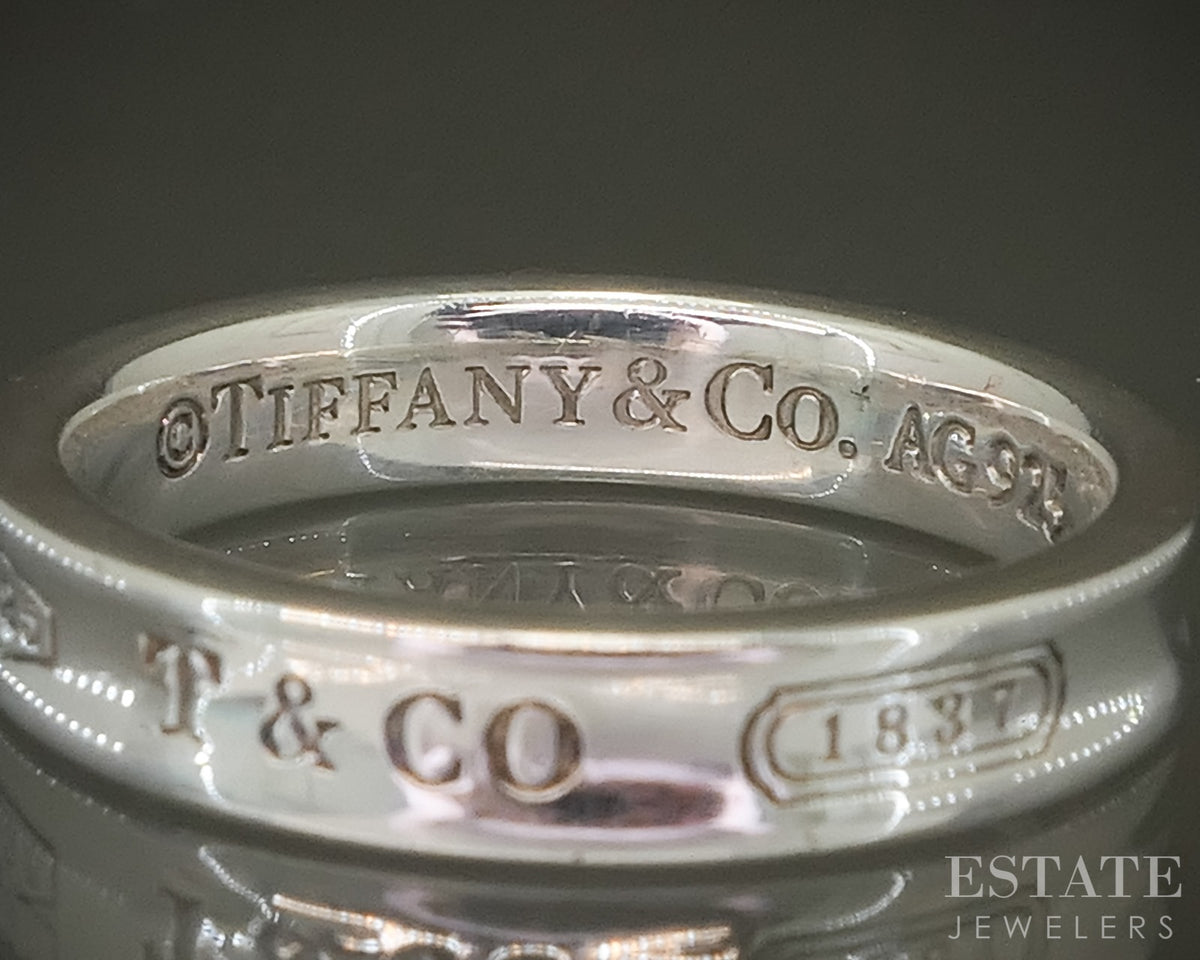 Sterling Silver Tiffany & Co. 1837 Collection 3.7mm Ladies Band Ring 4g p31441