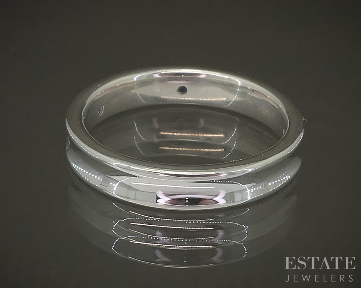 Sterling Silver Tiffany & Co. 1837 Collection Blue Sapphire Band Ring 4g p31440