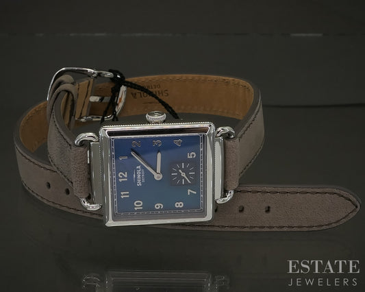 Shinola Cass 28mm Stainless Blue MOP Double Wrap Ladies Watch p30847
