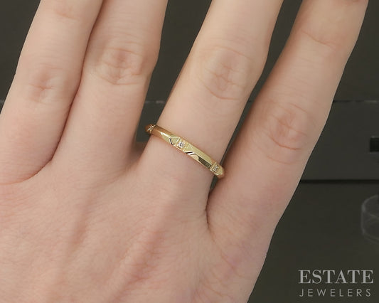 18k Yellow Gold Tiffany & Co. True Diamond Ladies Band Ring 3.8g p30861