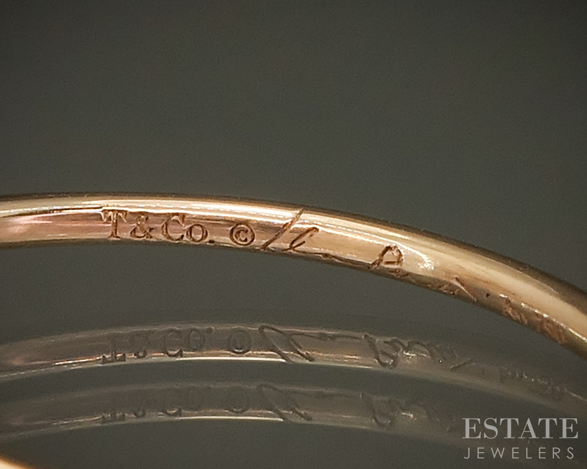 18k Rose Gold Elsa Peretti Tiffany & Co. Diamond Hoop Ladies Ring 1.2g p30860