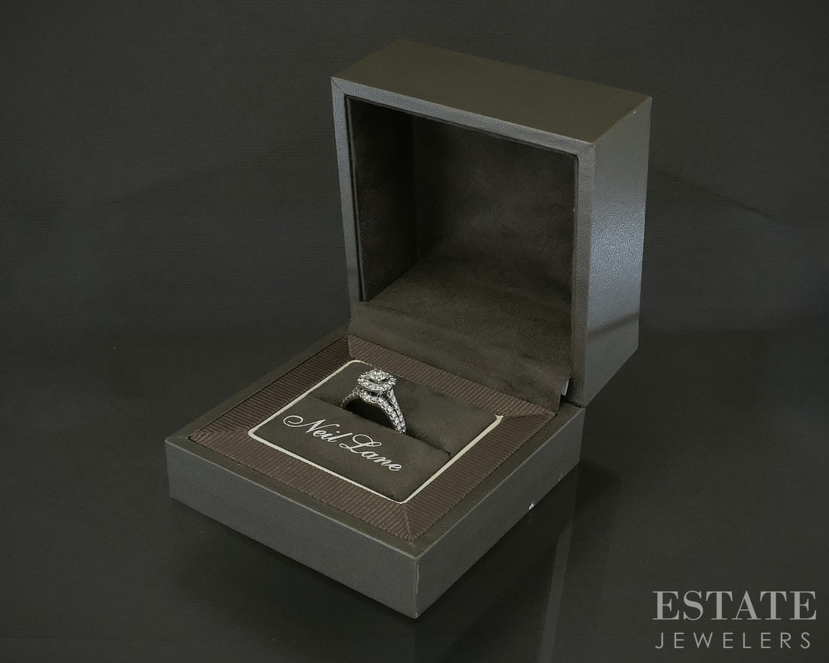 14k White Gold Round Natural 1.05ctw Diamond Neil Lane Wedding Set 6.2g p29688