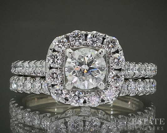 14k White Gold Round Natural 1.05ctw Diamond Neil Lane Wedding Set 6.2g p29688