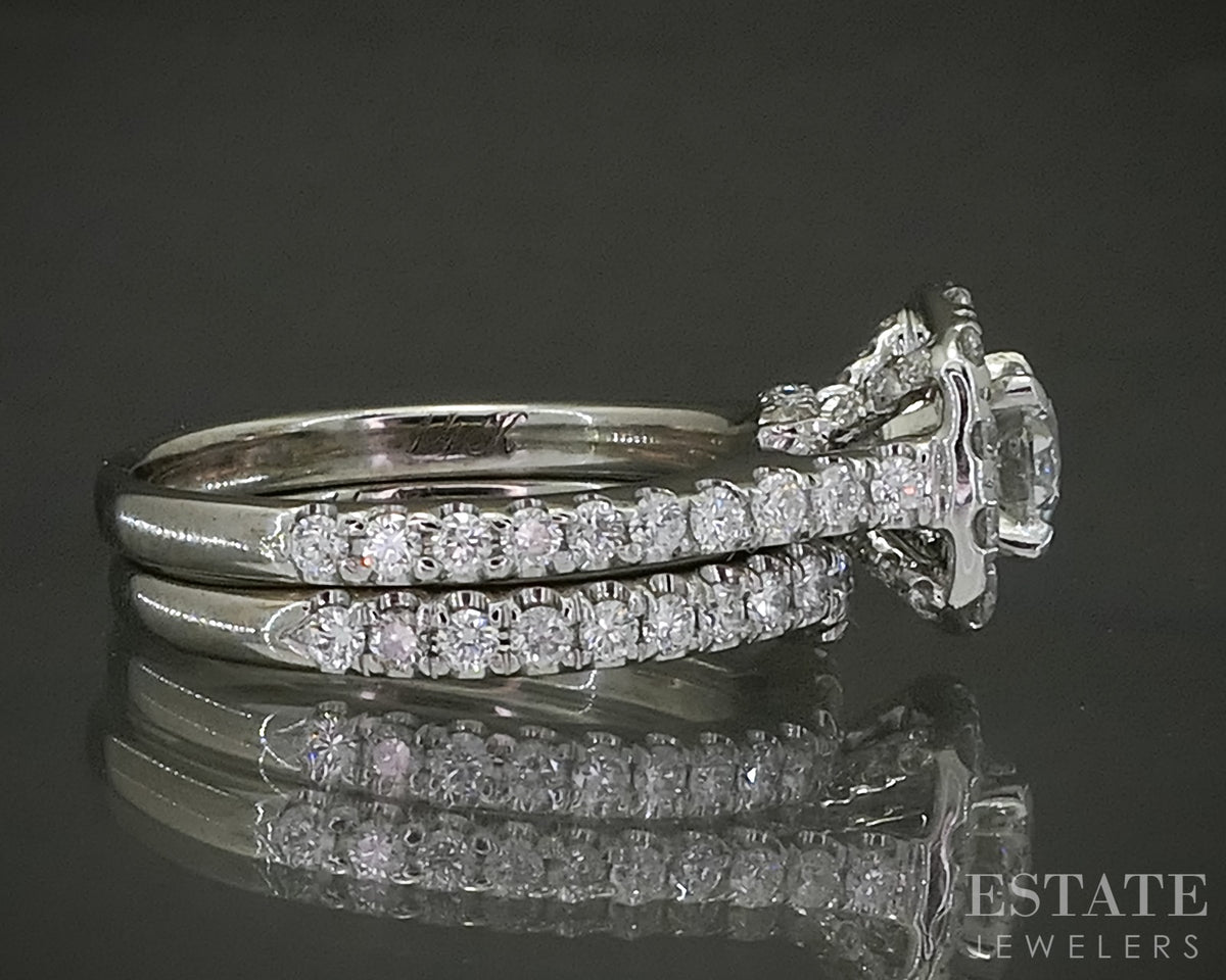14k White Gold Round Natural 1.05ctw Diamond Neil Lane Wedding Set 6.2g p29688