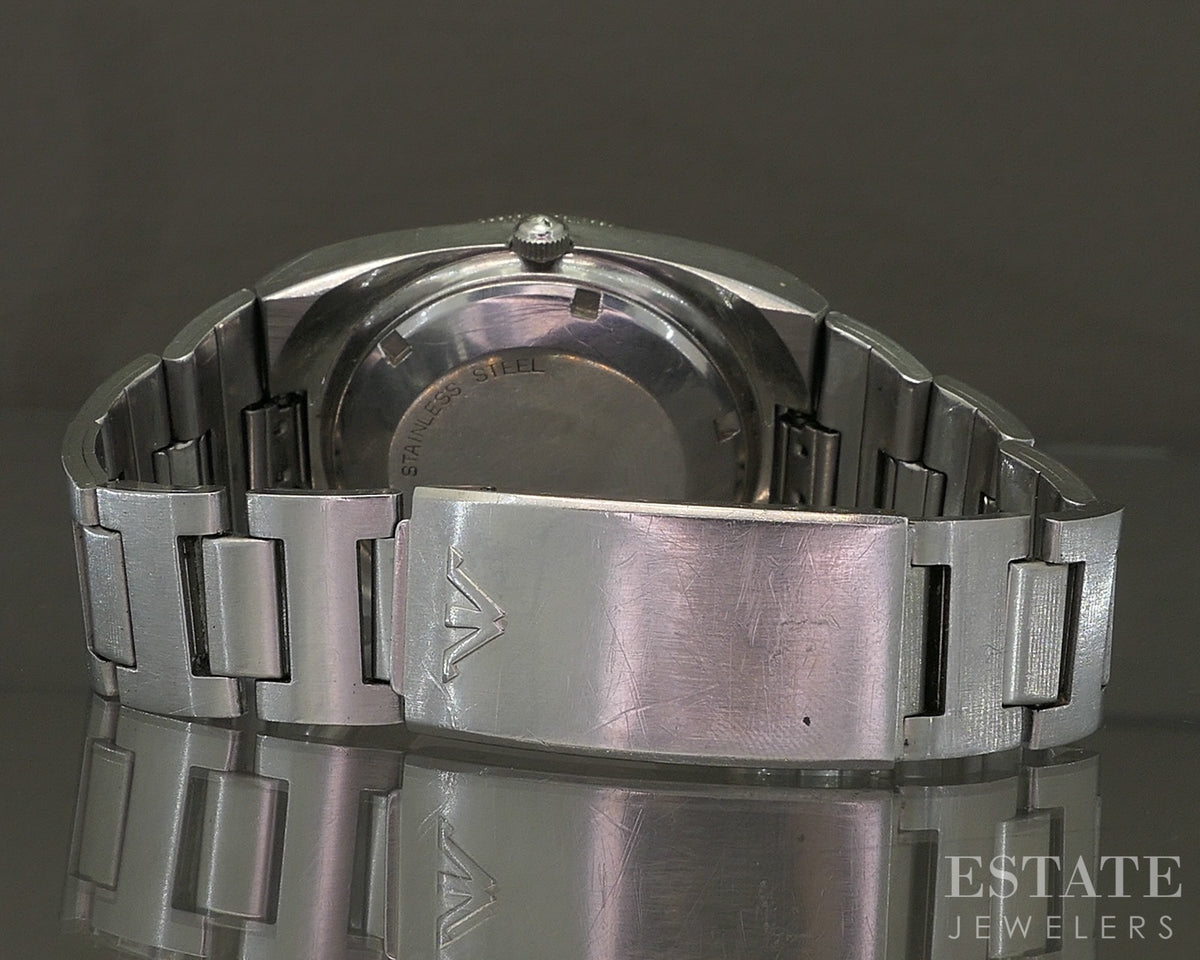 1970s Wittnauer Day-Date Divers Rally Dial Bakelite Stainless Mens Watch p32341