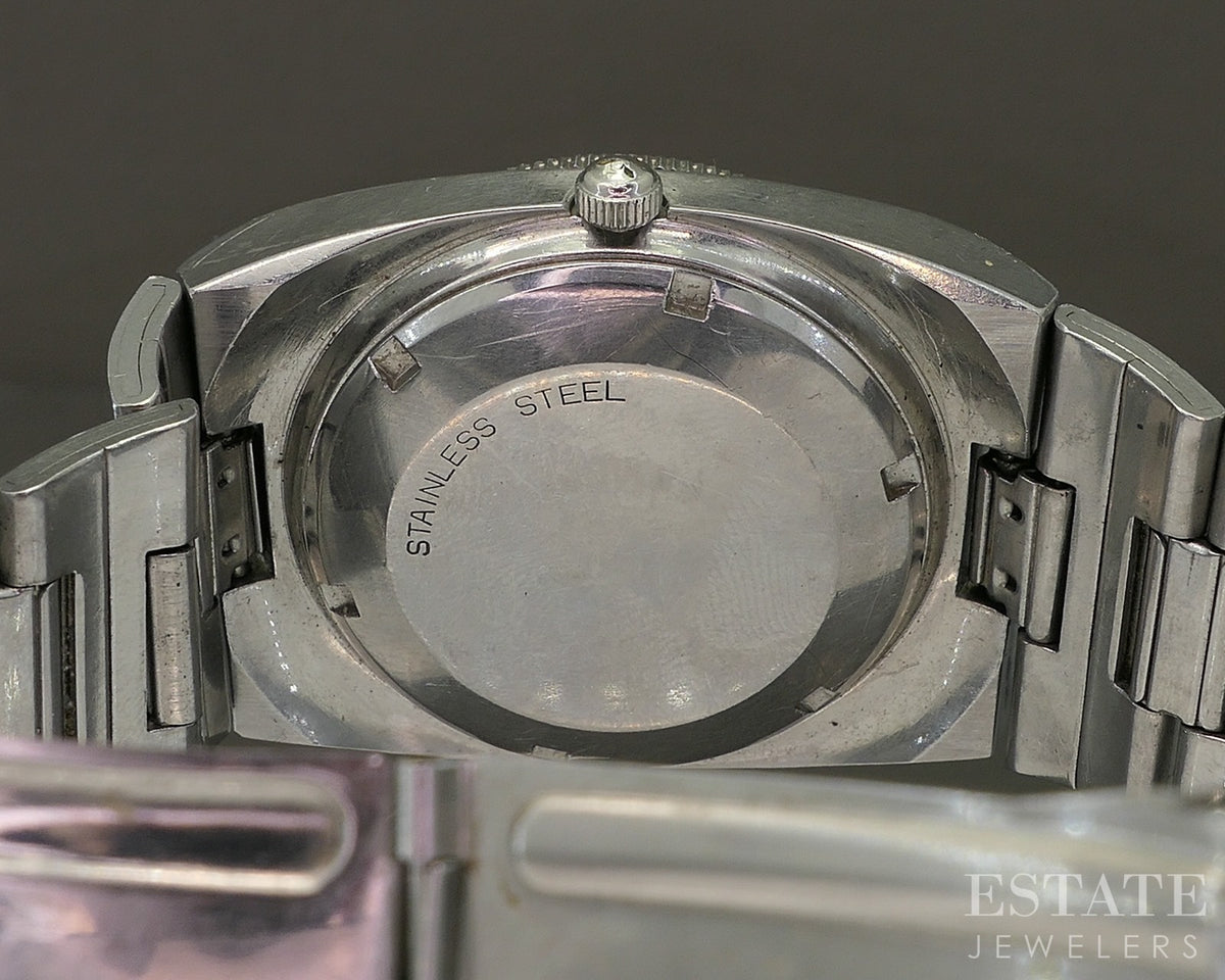 1970s Wittnauer Day-Date Divers Rally Dial Bakelite Stainless Mens Watch p32341