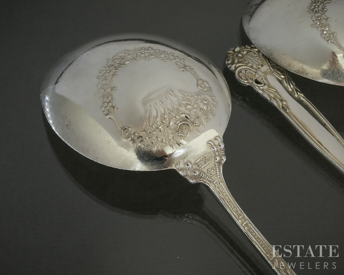 Antique Sterling Towle Georgian Cream Soup Spoon Set of 5 110g p30783