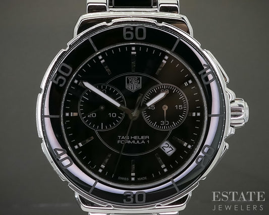 Tag Heuer Formula 1 Chronograph CAH1210 Black Ceramic Mens Watch p29734