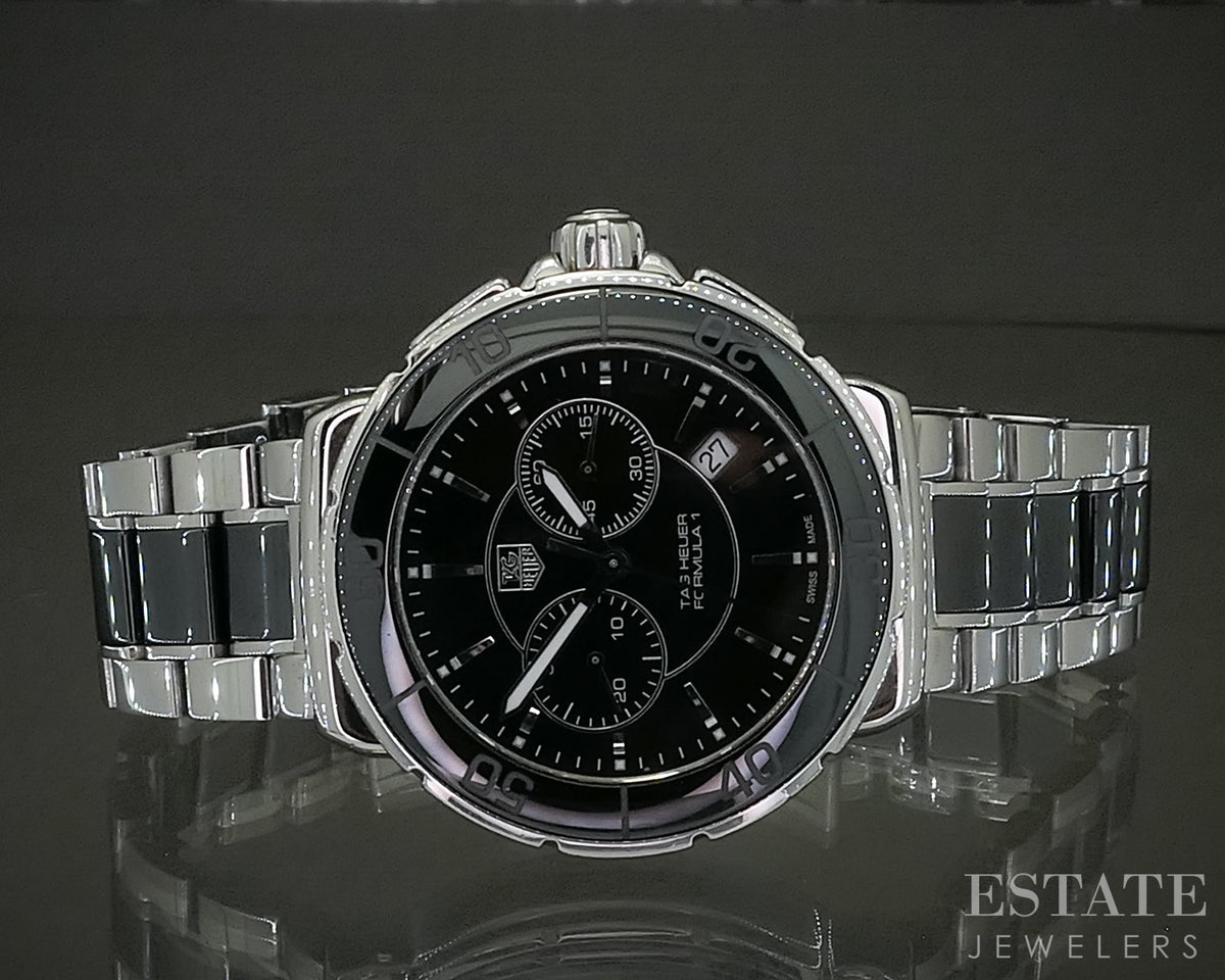 Tag Heuer Formula 1 Chronograph CAH1210 Black Ceramic Mens Watch p29734