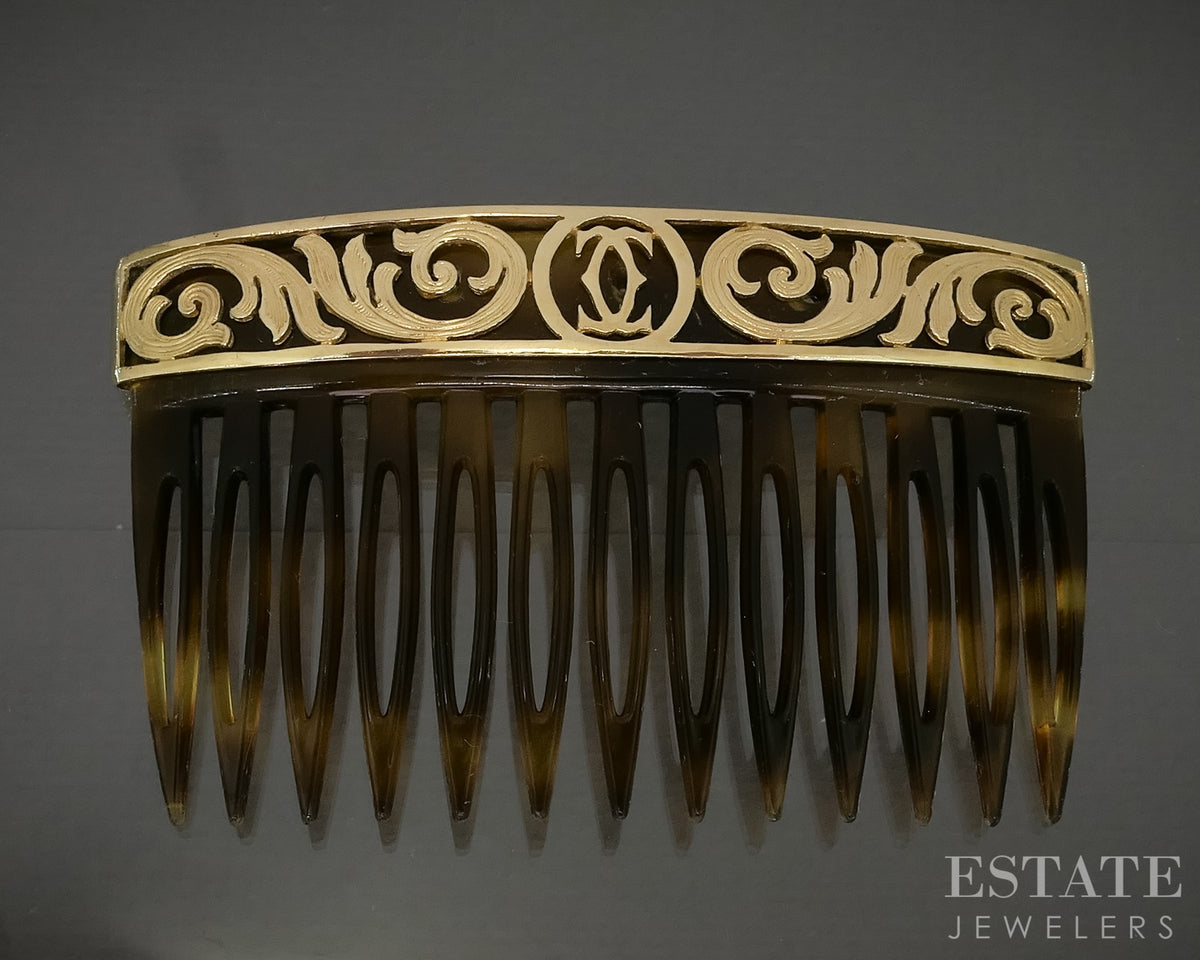 Vintage 18k Yellow Gold Cartier France Hair Comb 10.6g p29481