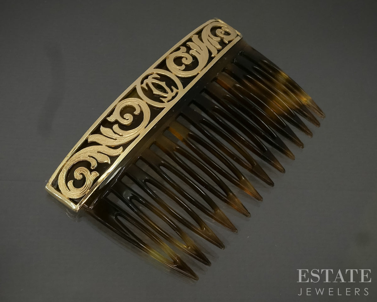 Vintage 18k Yellow Gold Cartier France Hair Comb 10.6g p29481