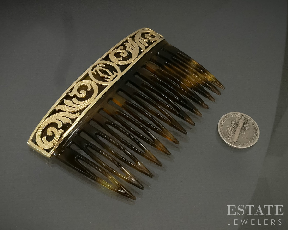 Vintage 18k Yellow Gold Cartier France Hair Comb 10.6g p29481