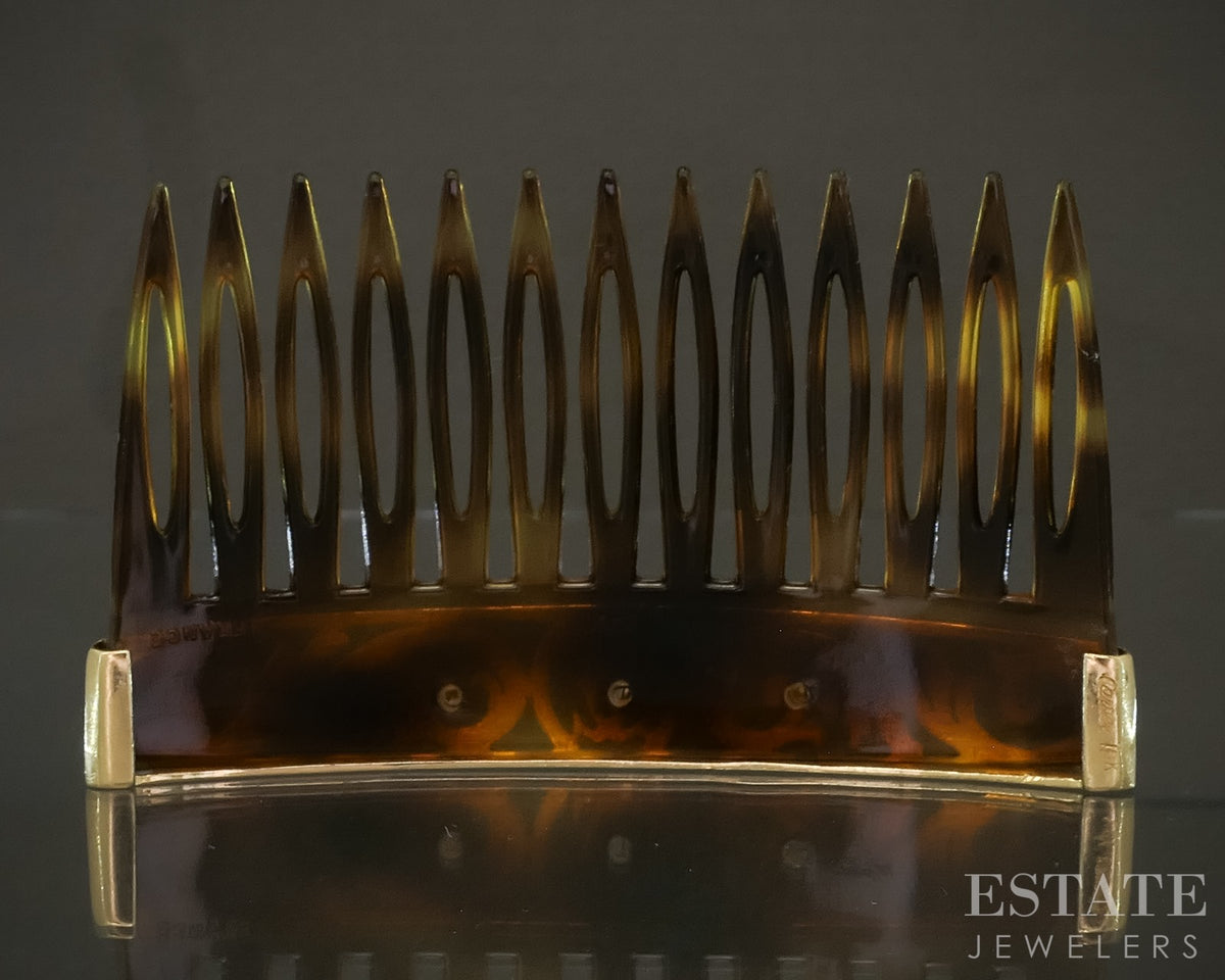 Vintage 18k Yellow Gold Cartier France Hair Comb 10.6g p29481