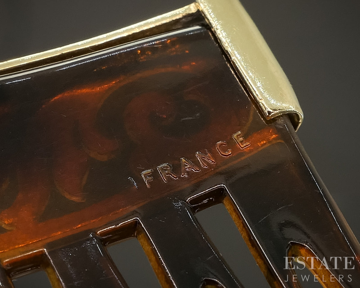 Vintage 18k Yellow Gold Cartier France Hair Comb 10.6g p29481