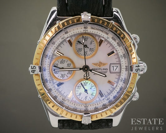 Breitling Chronomat 18k & Stainless MOP Chronograph D13050.1 Mens Watch p29522