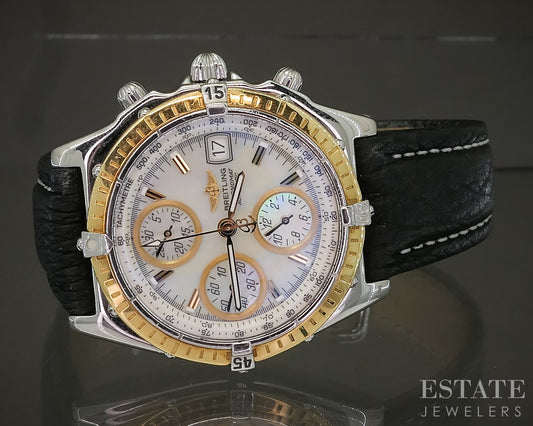 Breitling Chronomat 18k & Stainless MOP Chronograph D13050.1 Mens Watch p29522