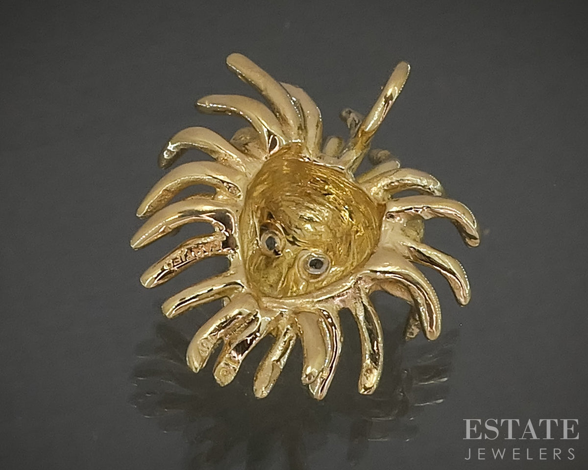 18k Yellow Gold Cartier Leo Lion Natural Diamond Pendant 8.7g p29779