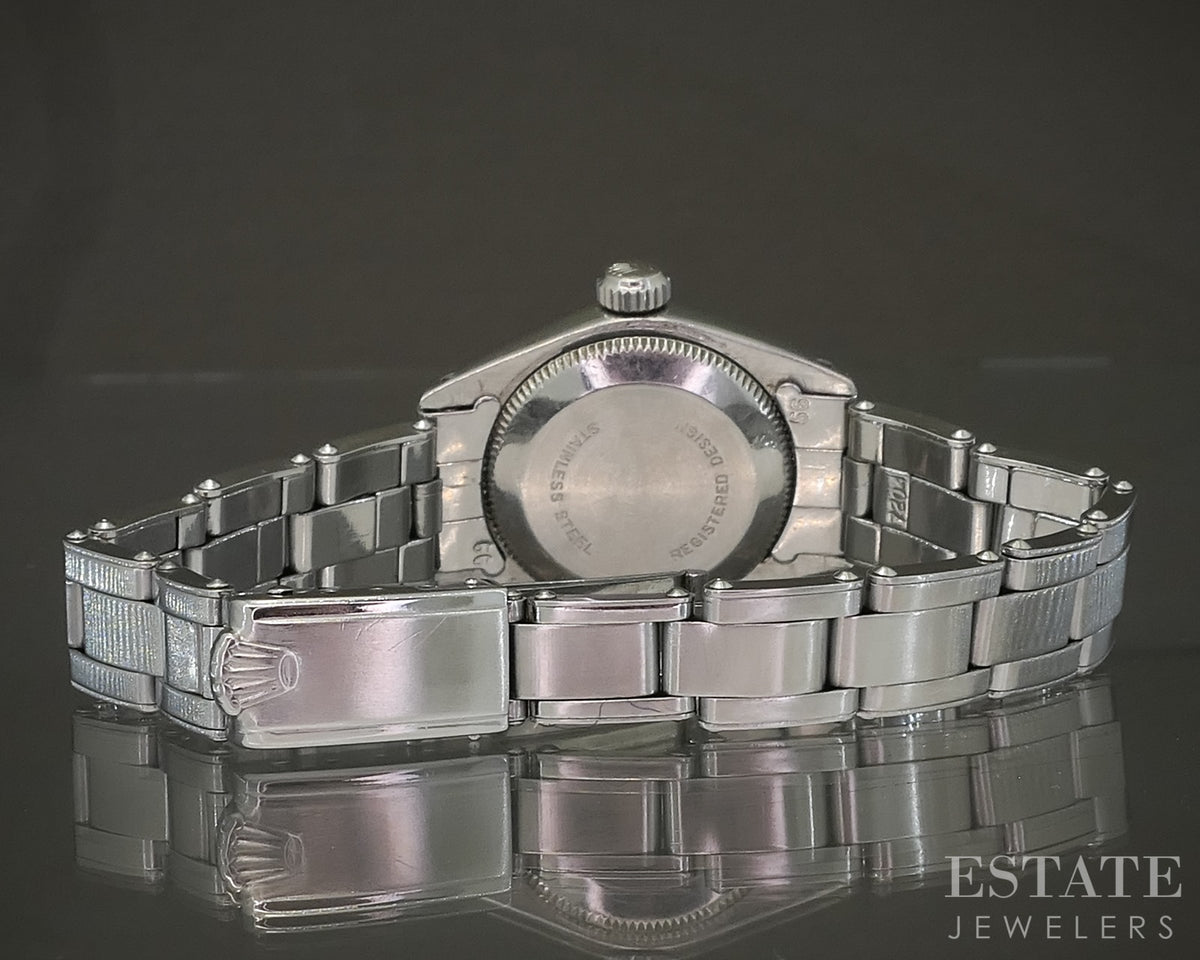 1960 Rolex Oyster Perpetual 6718 Stainless Diamond Dial 24mm Ladies Watch p28872