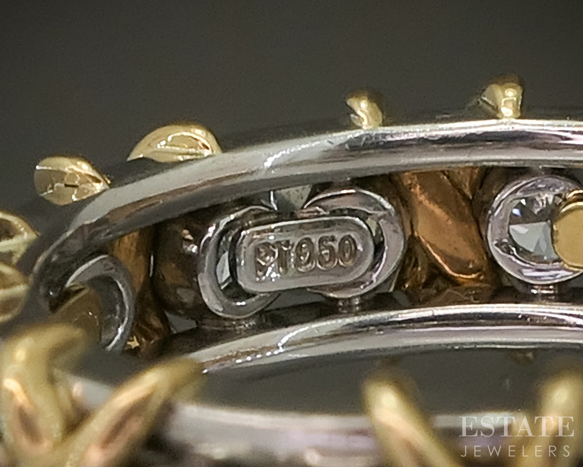 Platinum & 18k Gold Tiffany & Co. Schlumberger Diamond 16 Stone Ring p29302