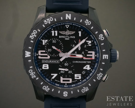 Breitling Endurance Pro Chronometer Black Dial Blue X82310 Mens Watch p29456