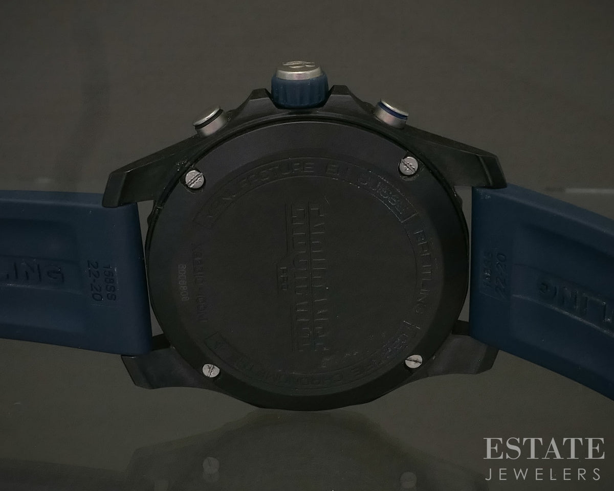 Breitling Endurance Pro Chronometer Black Dial Blue X82310 Mens Watch p29456