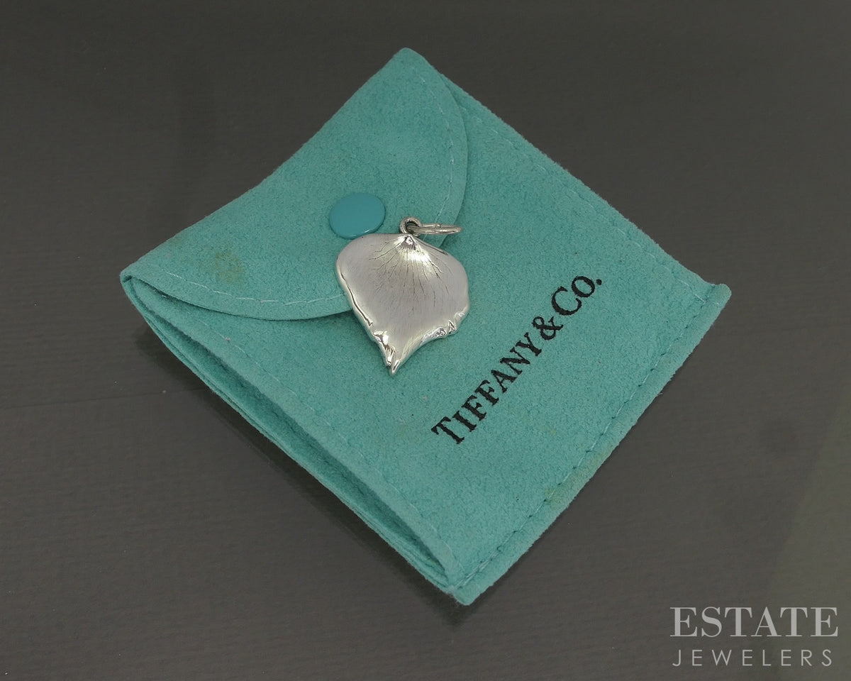 Sterling Silver Tiffany & Co Lancome Paris Leaf Pendant Charm 4.6g p30176