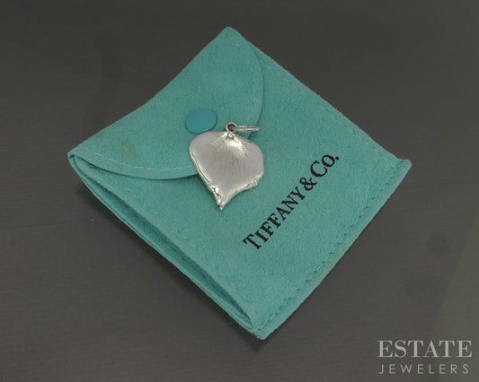 Sterling Silver Tiffany & Co Lancome Paris Leaf Pendant Charm 4.6g p30176