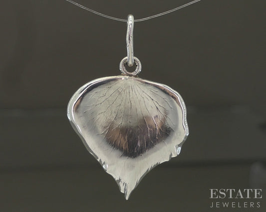 Sterling Silver Tiffany & Co Lancome Paris Leaf Pendant Charm 4.6g p30176