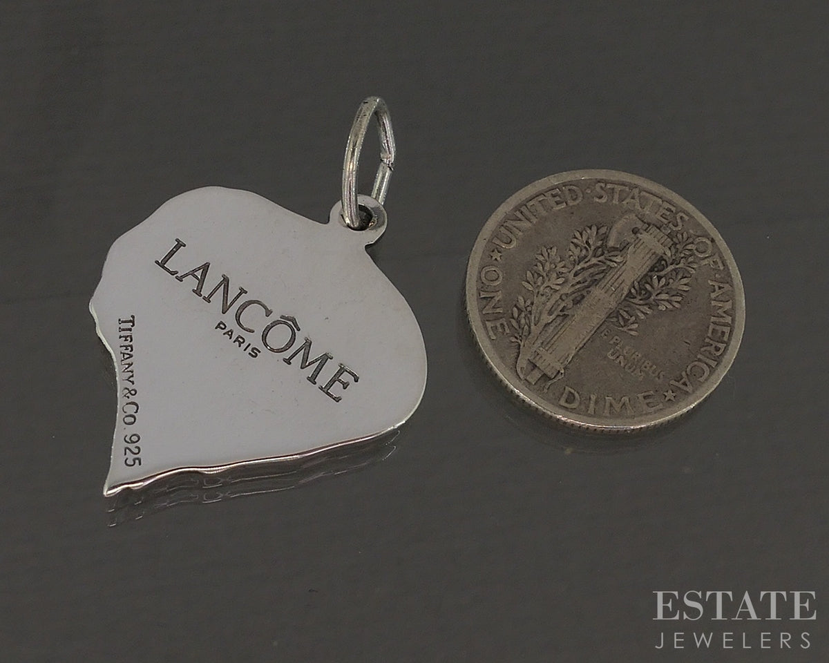 Sterling Silver Tiffany & Co Lancome Paris Leaf Pendant Charm 4.6g p30176