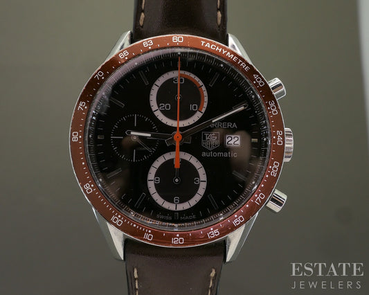 Tag Heuer Carrera Automatic Brown Chronograph CV2013 Mens Watch p28033