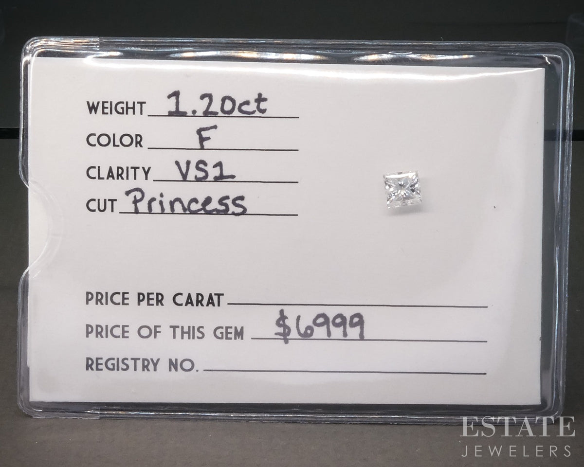 Loose 1.20ct Princess Cut GIA Certified Natural Diamond VS1/F p30492