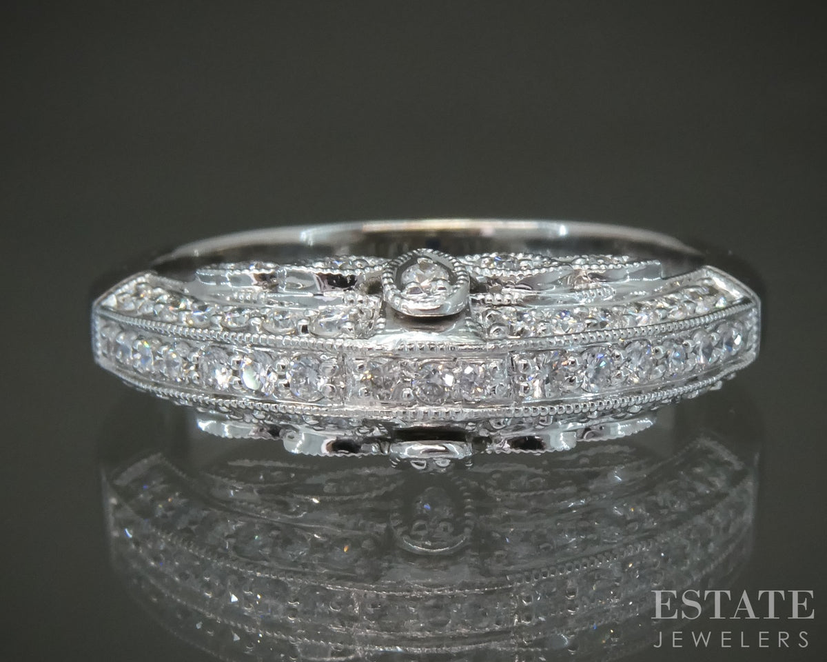 18k Vanilla Gold LeVian Natural .50ctw Diamond Ladies Band Ring 7.9g p27320b