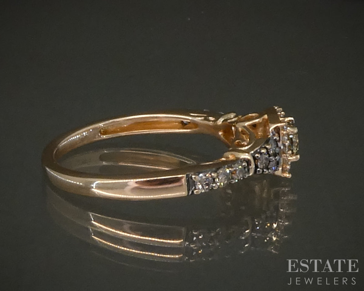 14k Strawberry Gold LeVian Natural .44ctw Diamond Engagement Ring 3g p29850b