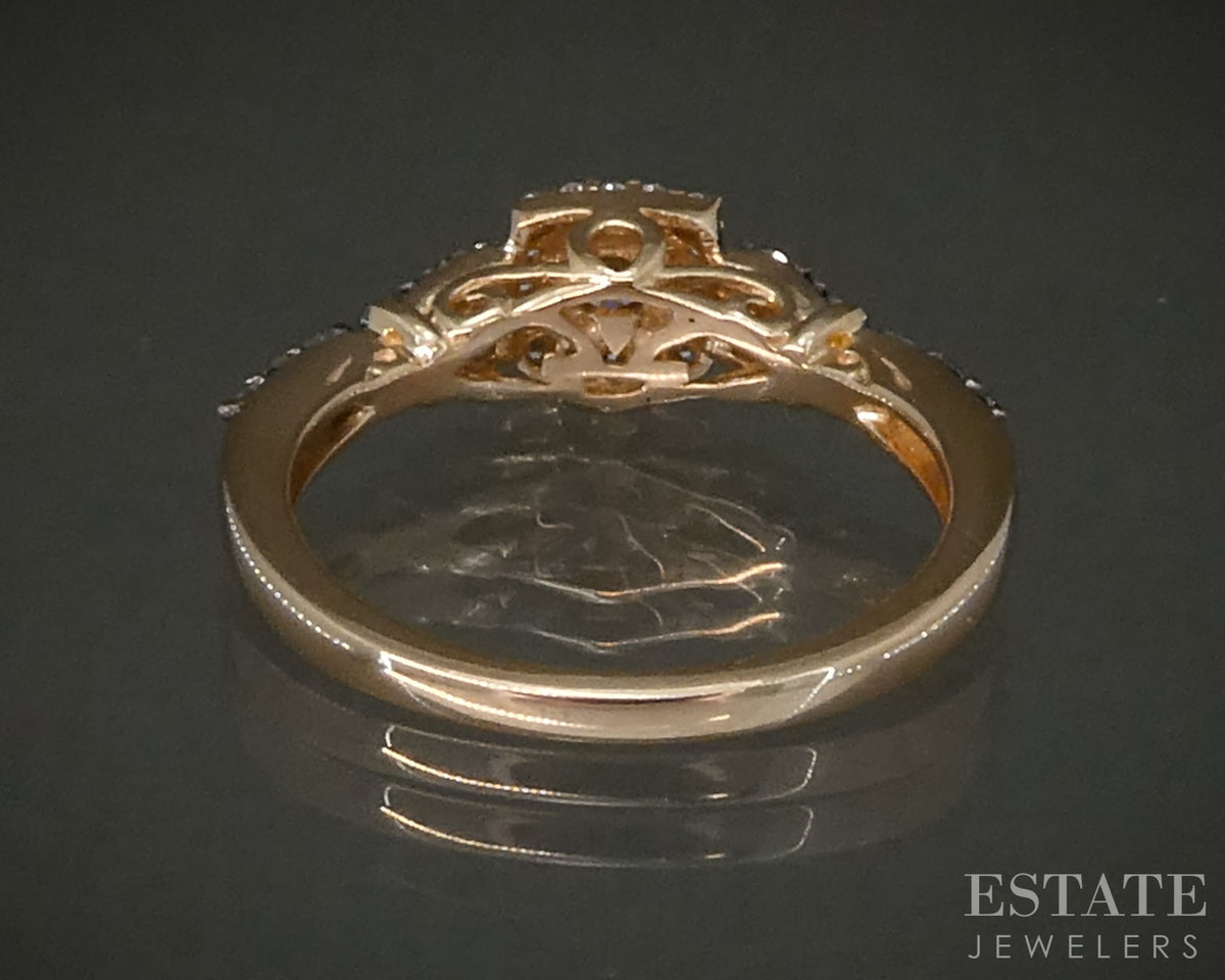 14k Strawberry Gold LeVian Natural .44ctw Diamond Engagement Ring 3g p29850b