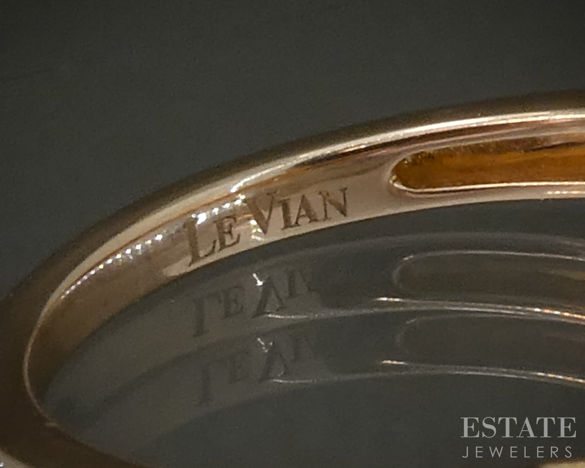 14k Strawberry Gold LeVian Natural .44ctw Diamond Engagement Ring 3g p29850b