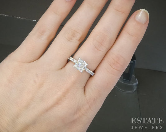 18k White Gold IGI Cushion Lab Created 2.25ctw Diamond Engagement Ring p28151b