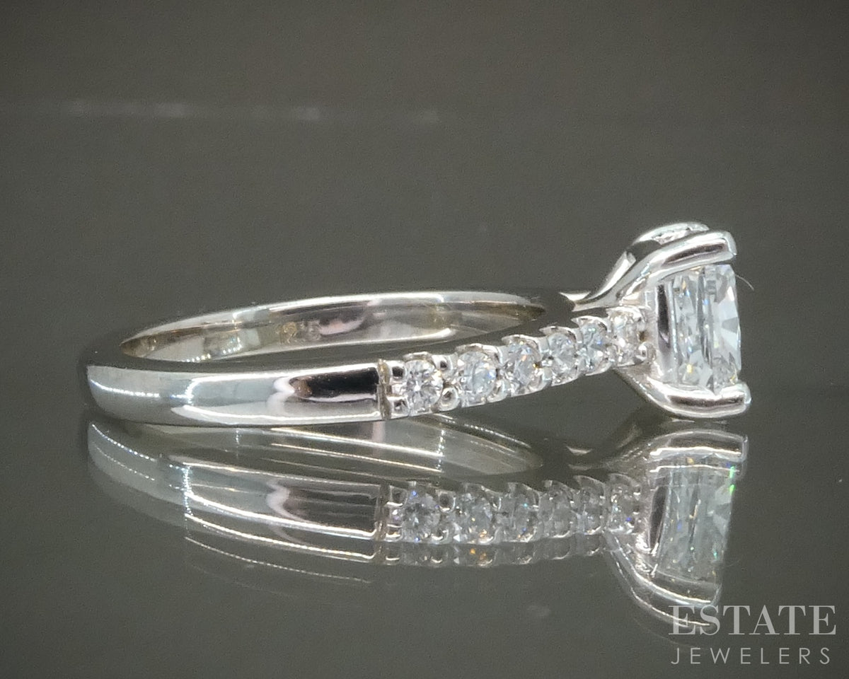 18k White Gold IGI Cushion Lab Created 2.25ctw Diamond Engagement Ring p28151b