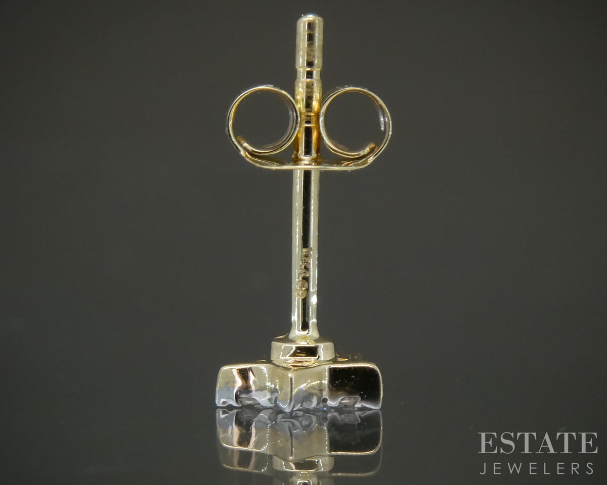 10k Yellow Gold Lab Created .09ctw Diamond Star Stud Earrings p32517