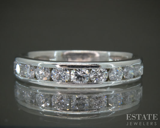 Platinum Round Natural 1.00ctw Diamond Ladies Wedding Band 6.5g p27378