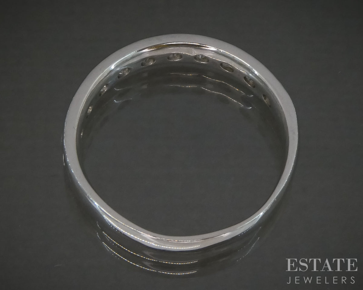 Platinum Round Natural 1.00ctw Diamond Ladies Wedding Band 6.5g p27378