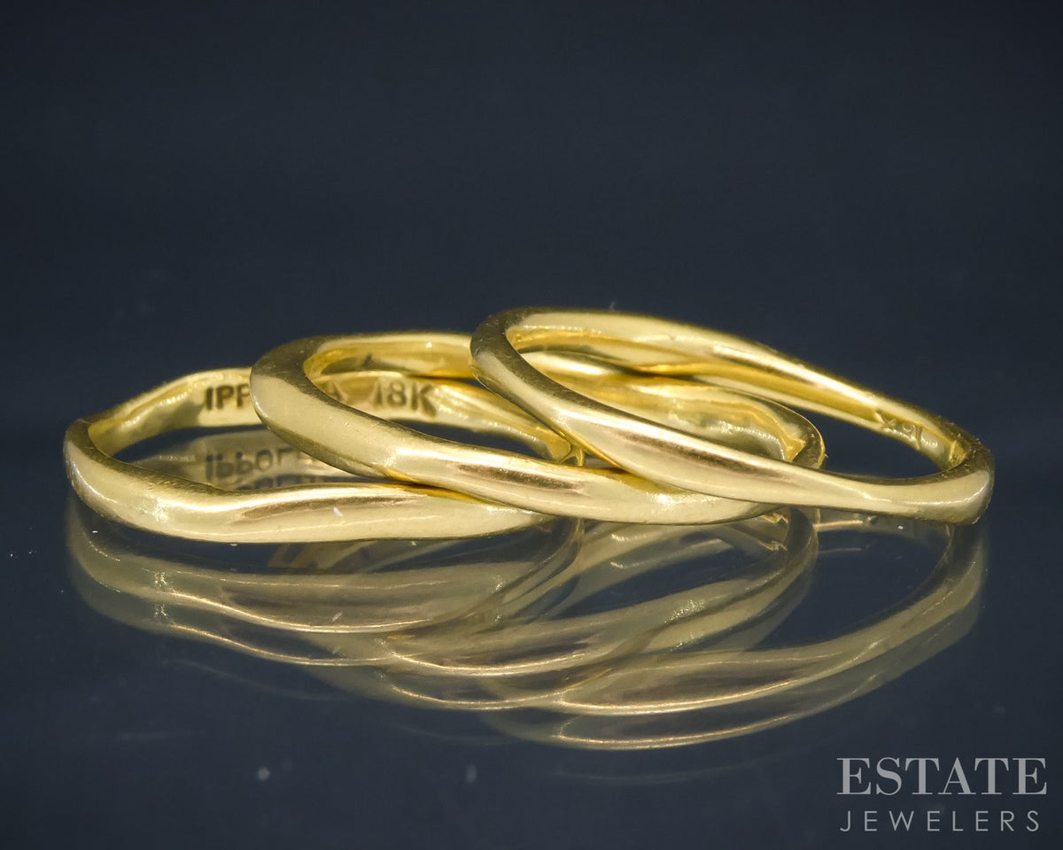 18k Yellow Gold Ippolita Stackable Band Set of 3 6.1g p25021