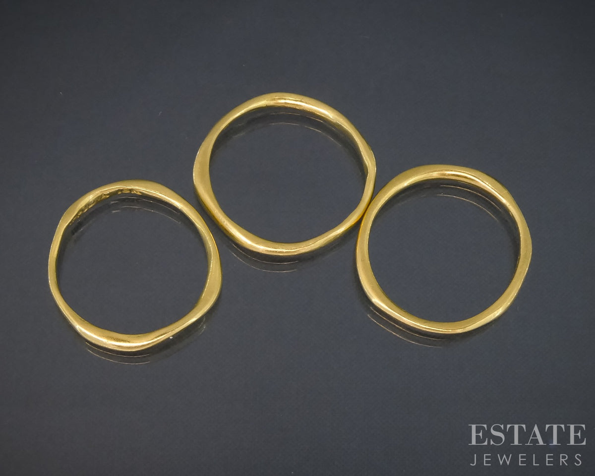 18k Yellow Gold Ippolita Stackable Band Set of 3 6.1g p25021
