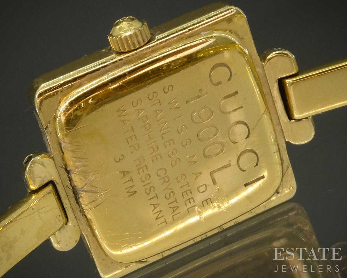 Gucci 1900L Gold Tone Bangle Bracelet Ladies Watch p27349
