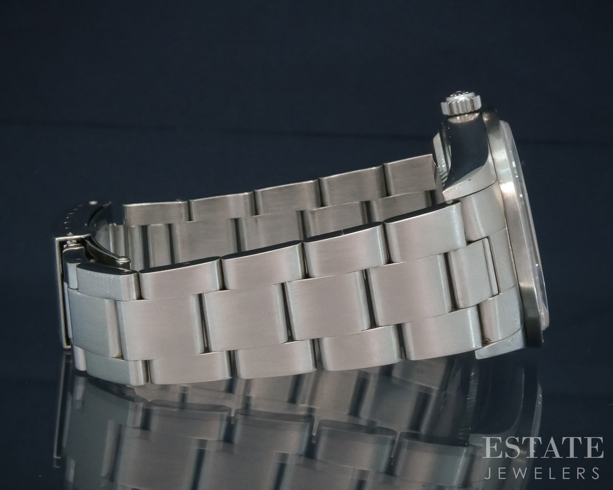 2010 Rolex Air-King 14010 Engine Turned Black Dial Mens Watch p28115