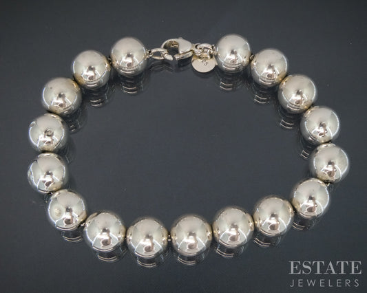 Sterling Tiffany & Co. HardWear 10mm Beaded Ladies Bracelet 18g 7.5"L p30600