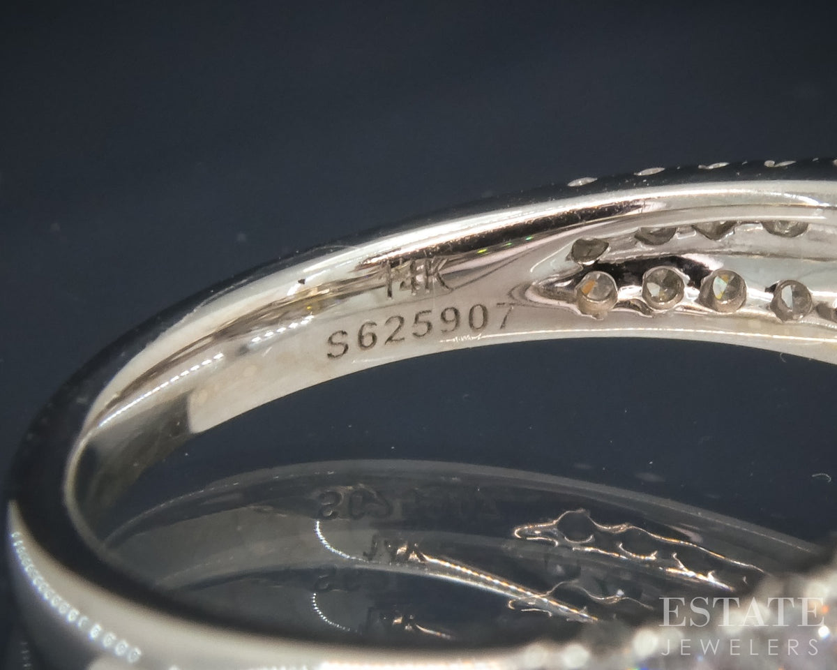 14k White Gold Round Natural 2.53ctw Diamond Gabriel & Co Wedding Set 6g p27703